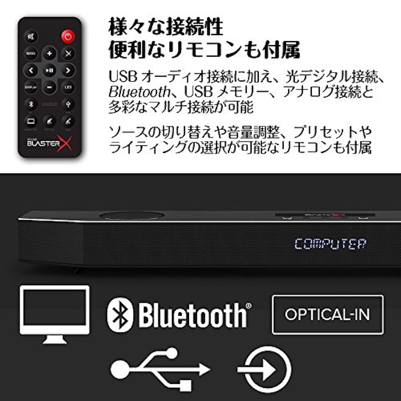 LED搭載アンダーモニターオーディオシステム Sound BlasterX Katana 2