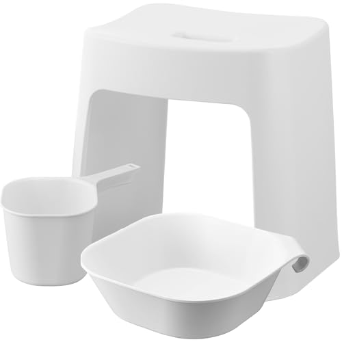 洗いやすいマグネット風呂イス+マグネット&引っ掛け湯おけ+マグネット手おけ 3点セット 1