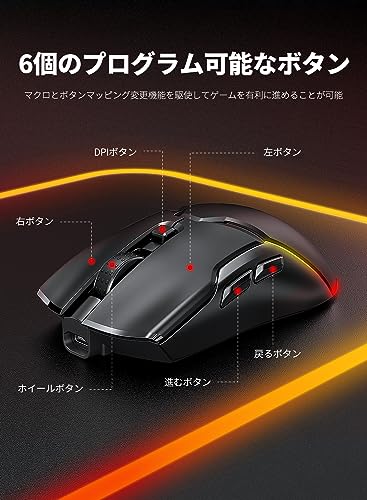 ゲーミングマウス ワイヤレス  6
