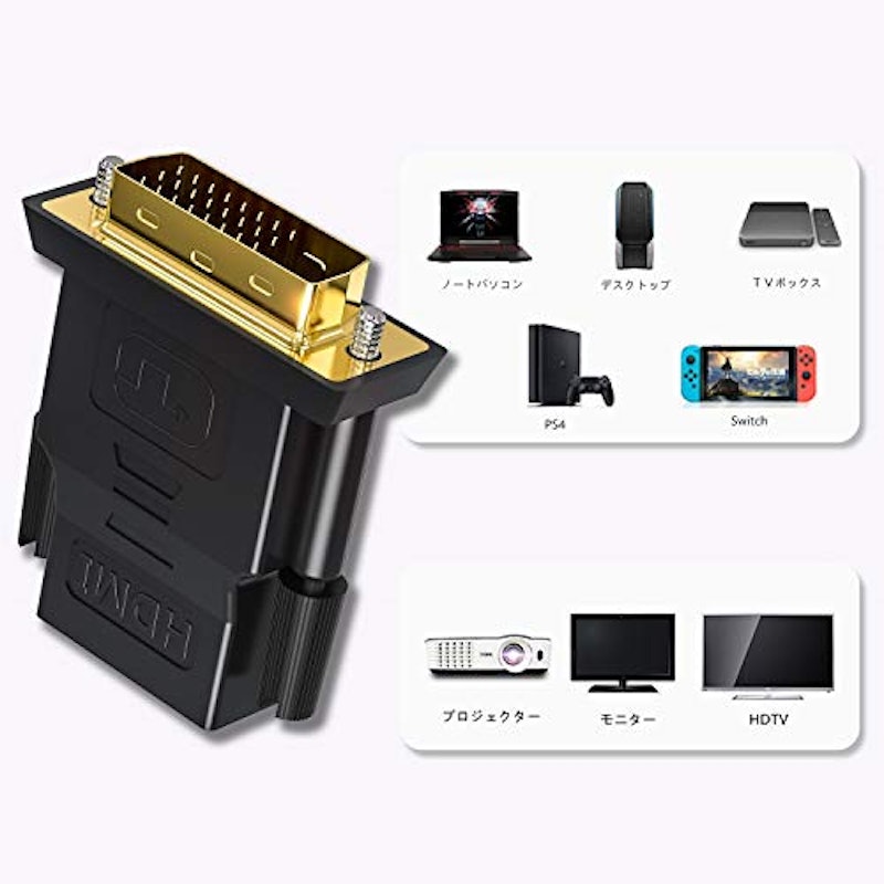 DVI HDMI 変換アダプター 4