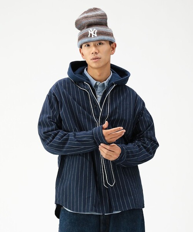 ワイドフィット ベースボール ストライプ シャツ 10