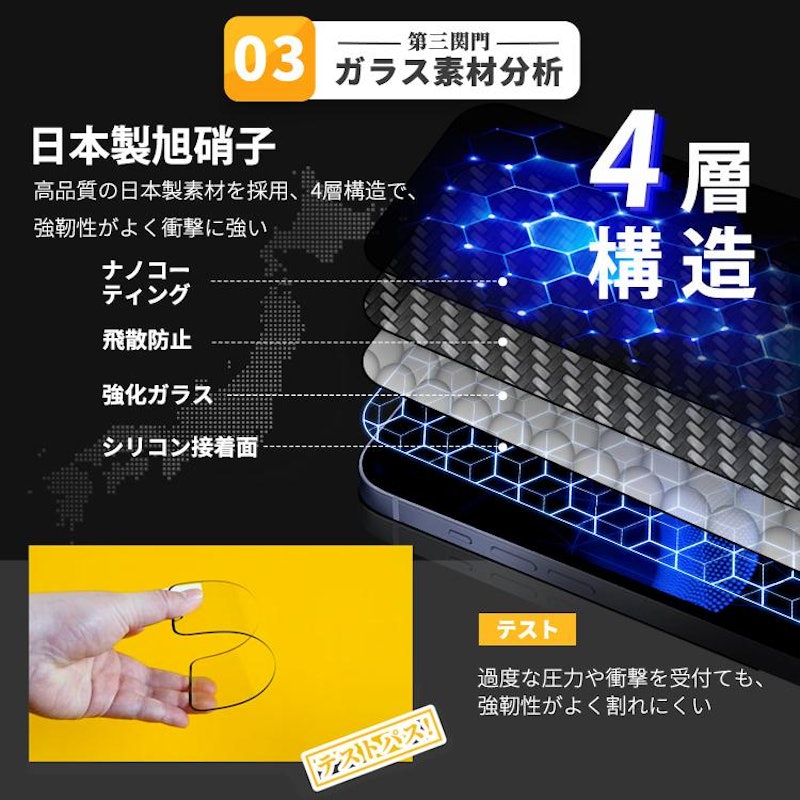 ブルーライトカット iPhone 保護フィルム 9
