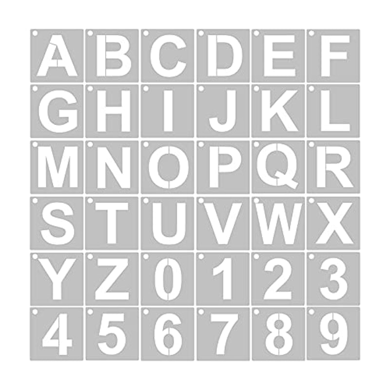 ステンシルシート 角文字レター 1