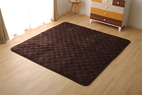 こたつ敷布団/ラグマット 【ブラウン 約190×190cm】 正方形 こたつ