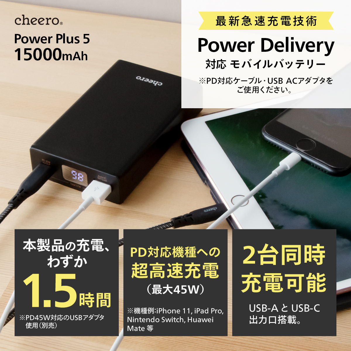 Power Plus 5 15000mAh with Power Delivery 45W 4