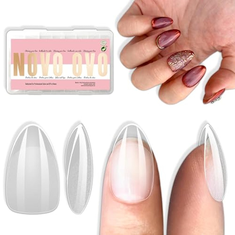 Short Almond Thick Clear Nail Tips 1