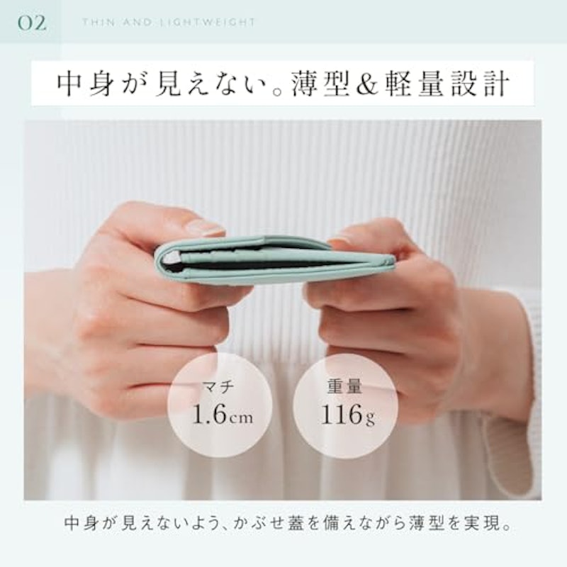 本革 サフィアーノレザー スキミング防止 コンパクト かぶせ蓋付き 薄型 長財布 4