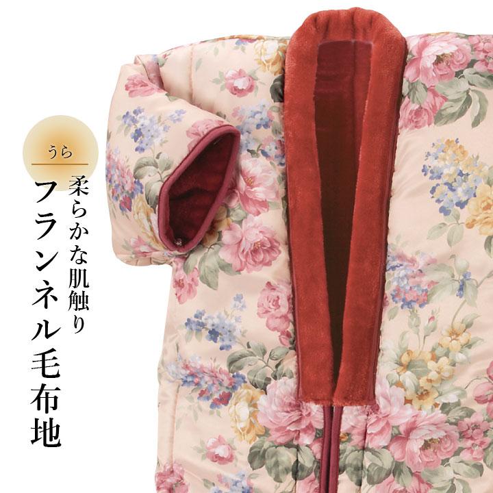 花柄プリント衿裏ボアかいまき 5