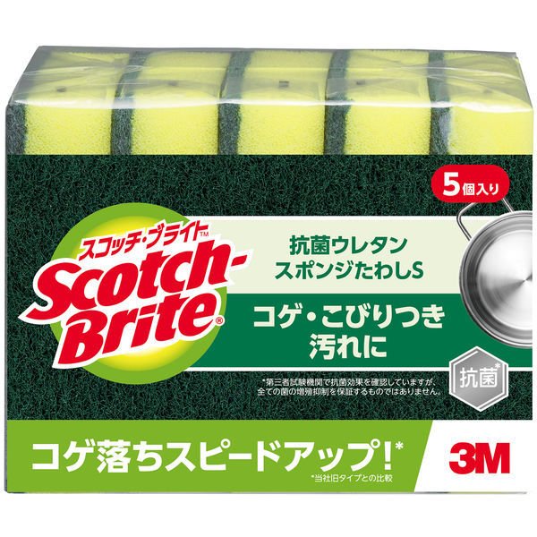 スコッチブライト 抗菌ウレタン スポンジたわしS 1