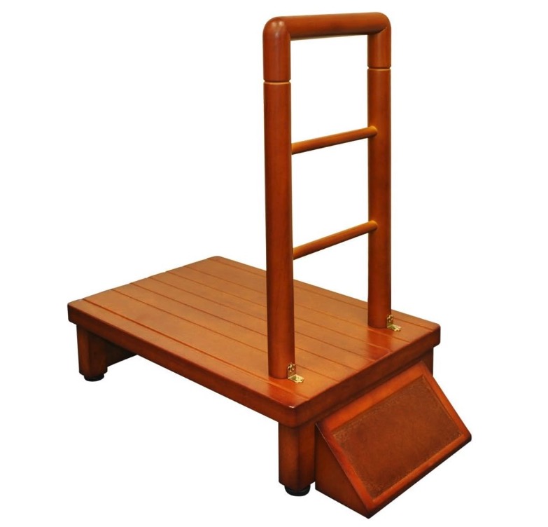 手すり付き玄関踏み台 幅70cm 木製ステップ台 玄関 踏み台 玄関台（51