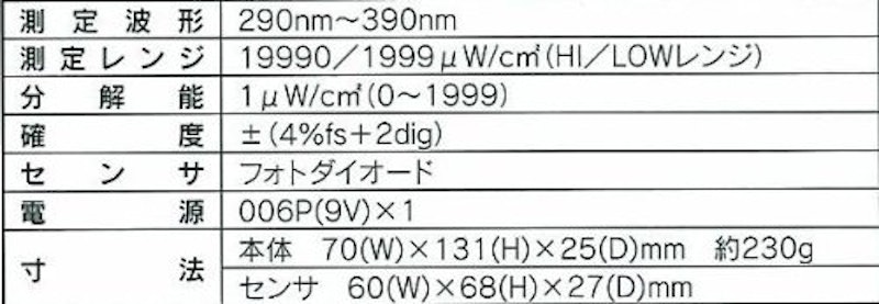 デジタル紫外線強度計 2