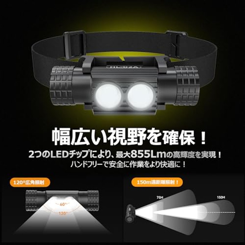 10W 855lm 強力 着脱式 ヘッドライト 3