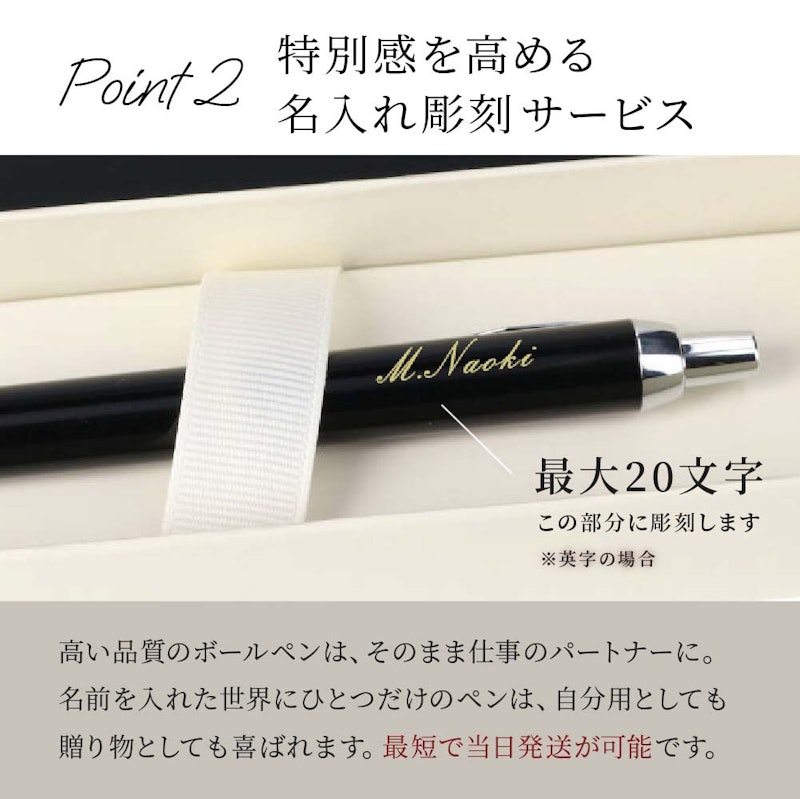 名入れ ハンカチとPARKERボールペンセット箱入り 4