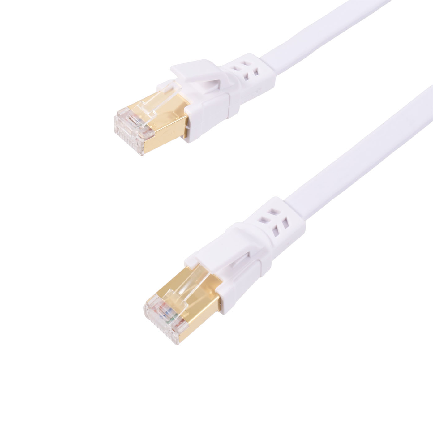 未使用　CAT8 LANケーブル 1m ホワイト Cat8 LANケーブル(メッシュ) - ECLD-OCM/WH50