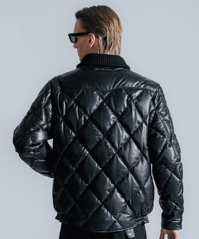 DIAMOND QUILT ラムレザーダウンジャケット 7