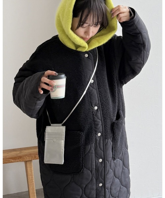 ノーカラーボア×ひょうたんキルトコート 1