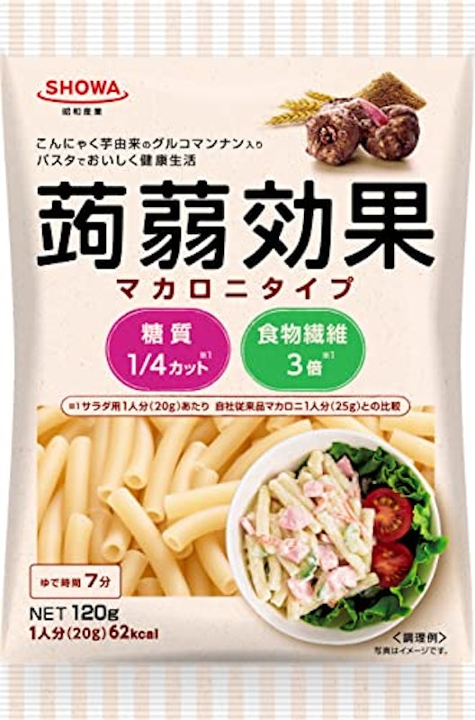 蒟蒻効果 グルコマンナン入りマカロニタイプ 120g ×6個 1