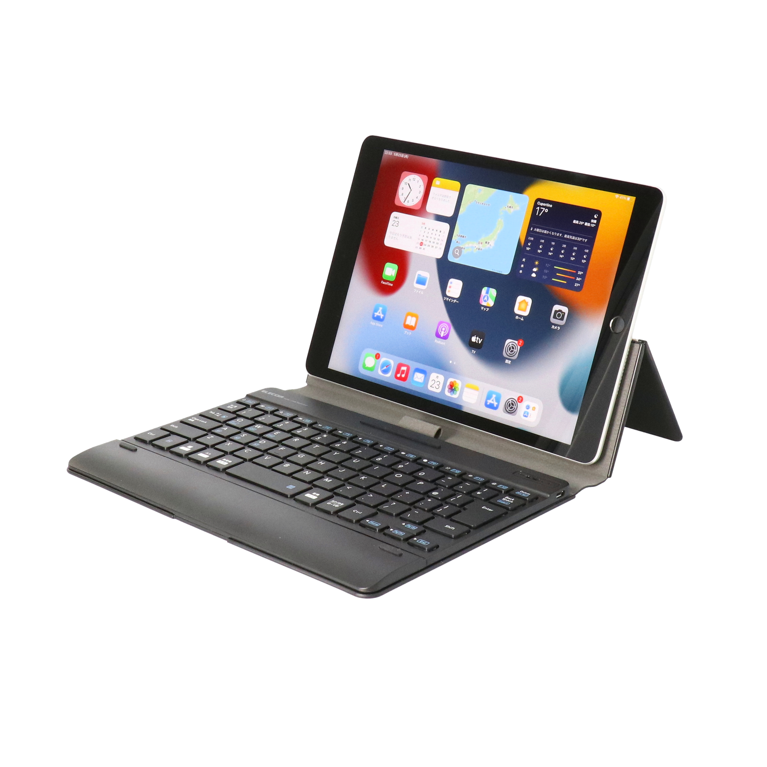 Apple ※iPad Pro 11 超薄レザーケース付き Bluetooth キーボード兼スタンド兼カバー☆US配列☆かな入力対応☆ローズゴールド