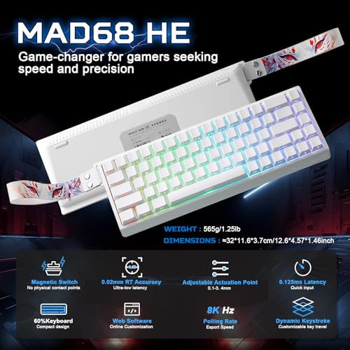 YUNZII x MADLIONS MAD68 HE Rapid Trigger Wired 8K Magnetic Gaming Keyboard 2