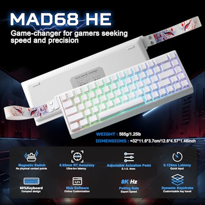 YUNZII x MADLIONS MAD68 HE Rapid Trigger Wired 8K Magnetic Gaming Keyboard 2