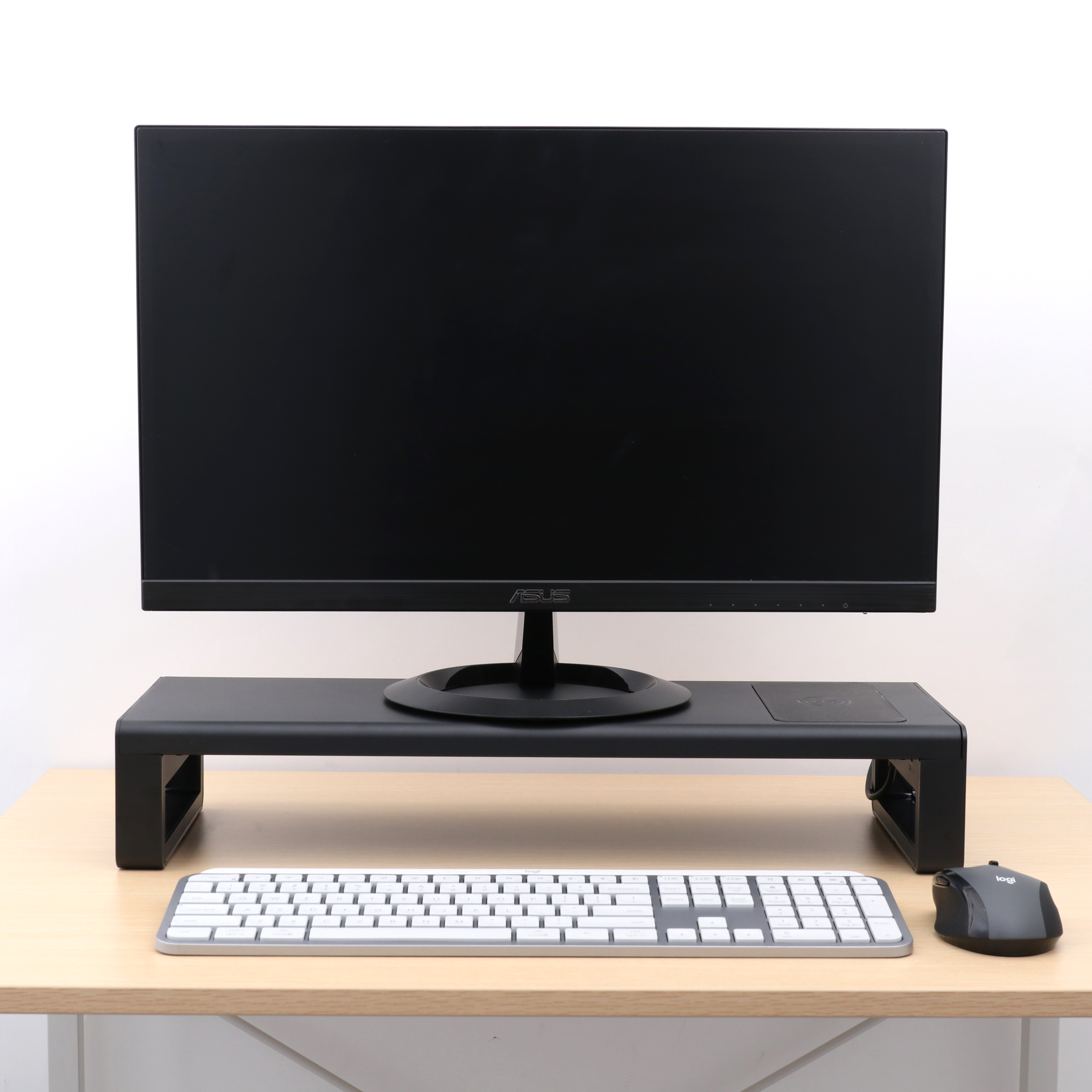 Fenge モニター台 卓上 机上台パソコン台 机上ラック 108cm横幅 2段 木製天板 ア Fenge モニター台 モニタースタンド 卓上 机上台 パソコン台 PC台 机上