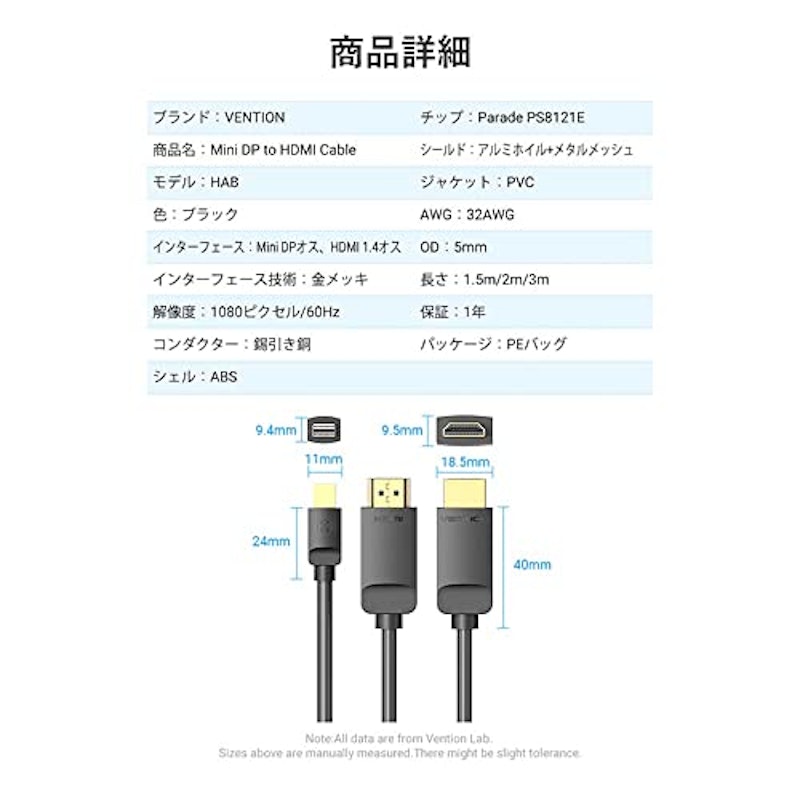 Mini DP HDMIケーブル 6