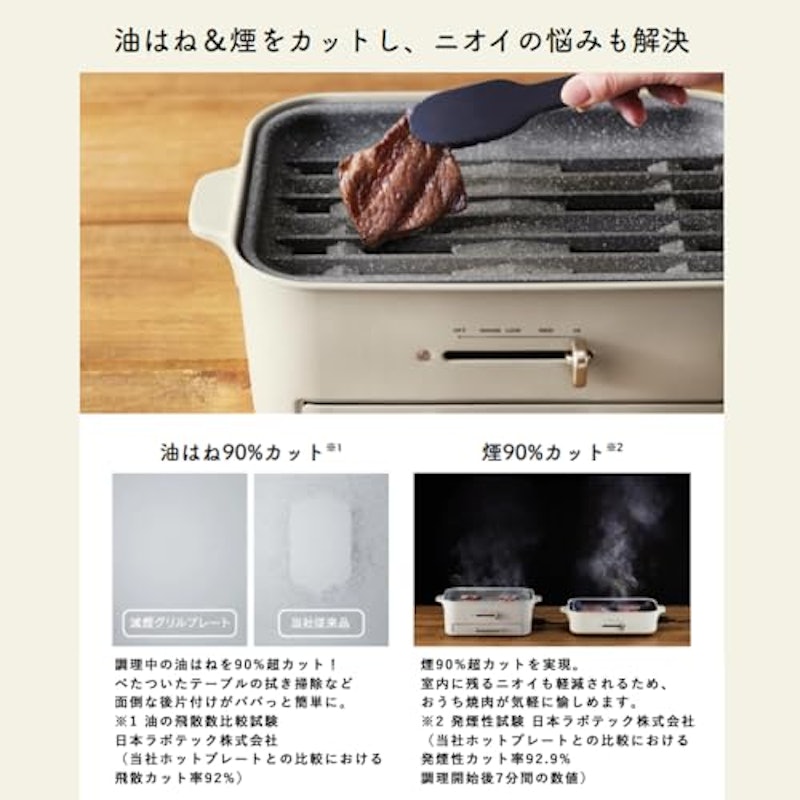コンパクトグリルホットプレート スチーマー&セラミックコート鍋セット 3