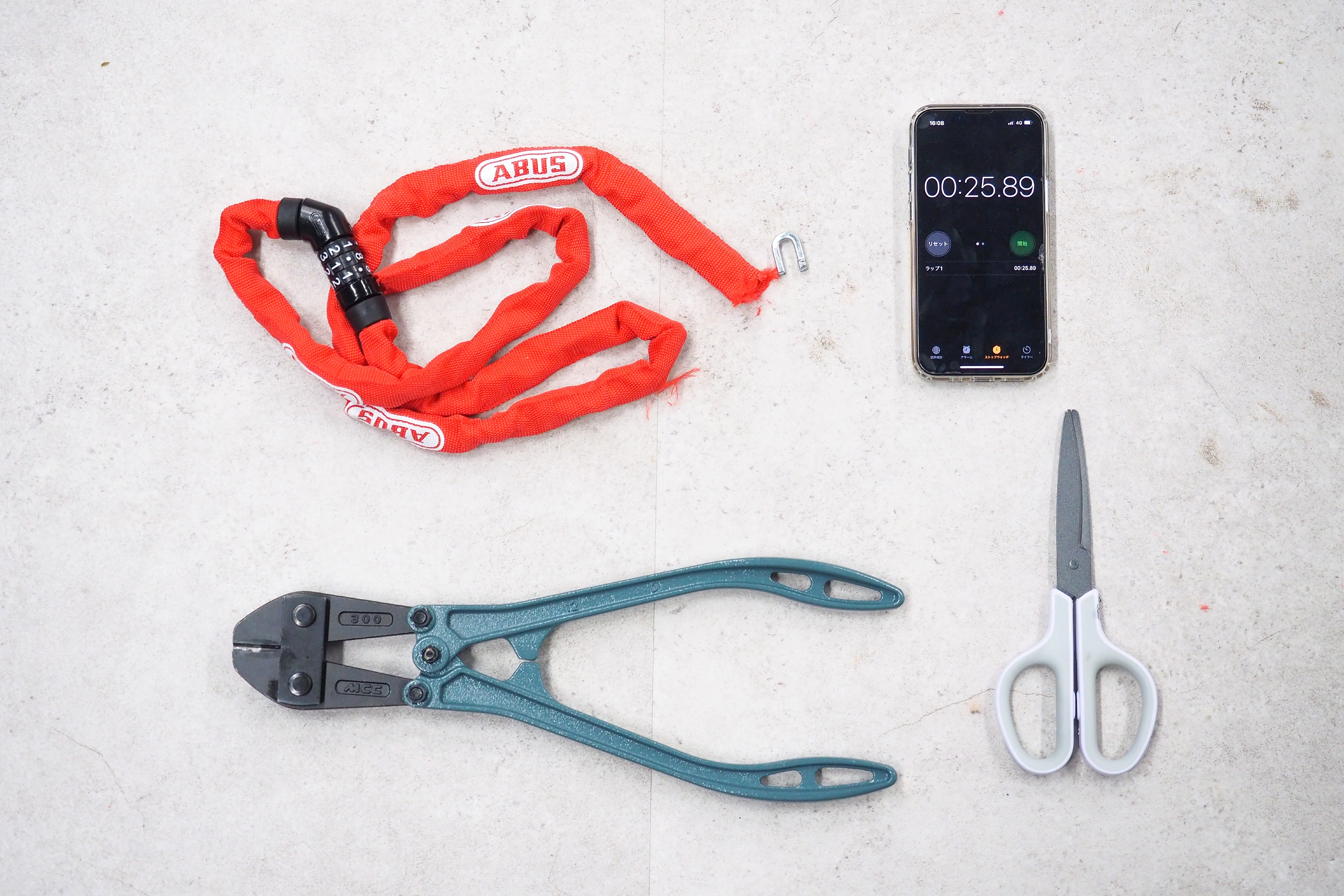 ABUS 3桁ダイヤル式チェーンロック 3