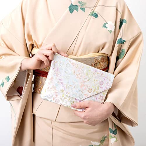 あらいそ製数寄屋袋(チャック付きポケット有り) あらいそ謹製】 西陣織名物裂数寄屋袋 「梅唐草間道」 ＃茶道