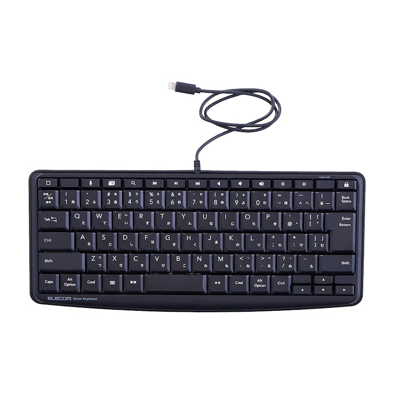 エレコム Lightning静音ミニキーボード TK-LCM02BKを検証レビュー エレコム Lightning静音ミニキーボード TK-LCM02BKを検証レビュー