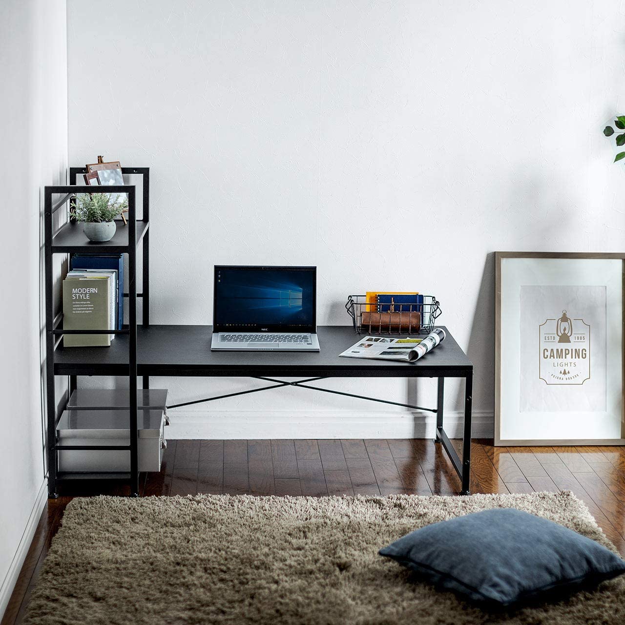 軽量パソコンローデスク　キャスター置台メッシュ面付き　黒茶　機能異常なし Amazon | パソコンデスク ロータイプ 幅80cm モニター台付き 省