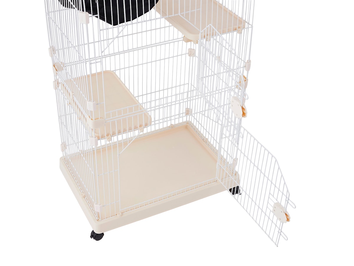 ゆか】タンスのゲン 猫ケージ2段 ハンモック キャスター付き ゆか】タンスのゲン 猫ケージ2段 ハンモック キャスター付き