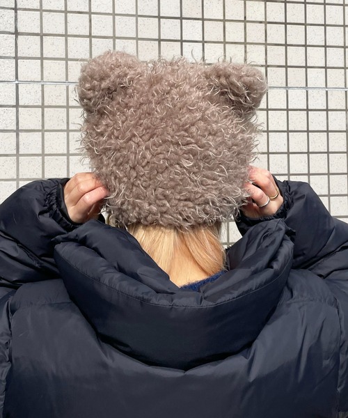 モヘア猫耳ニットCAP 2