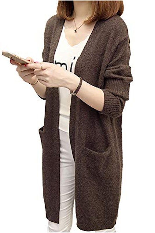 ロングカーデ ニット ポケット付き