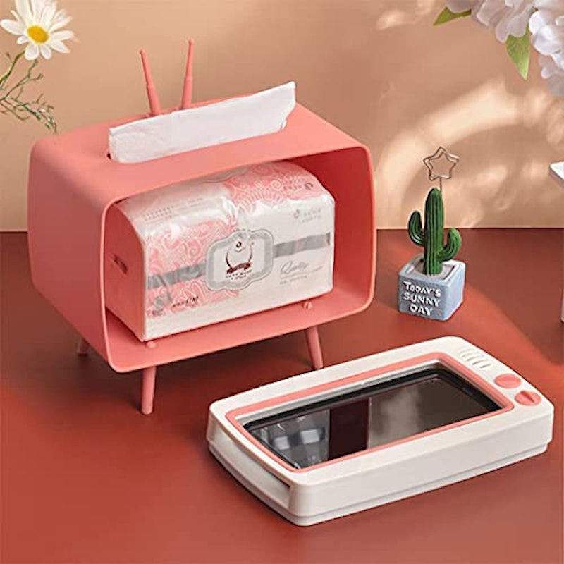 テレビ型ティッシュボックス スマホスタンド 4