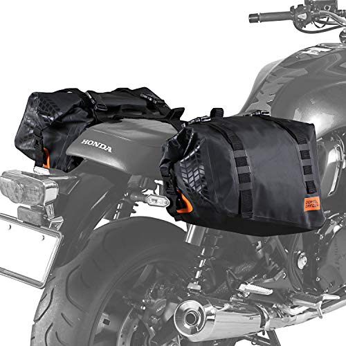 大容量　バイク用　サイドバッグ　牛革　高級感　オシャレ　サドルバッグ　黒　鞄