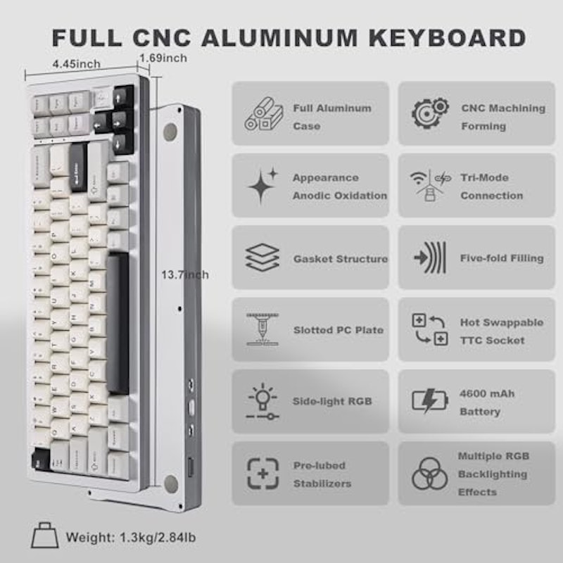 AL71 Full Aluminum Mechanical Keyboard 2