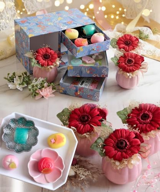 プリザーブドフラワー&和菓子セット 「縁雫」 1