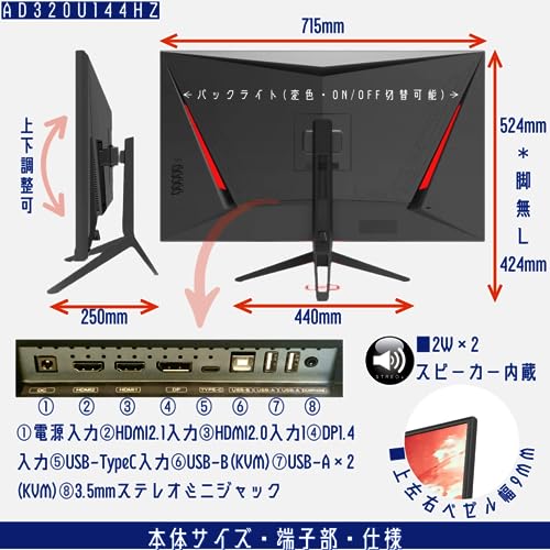 ハイスペック4Kゲーミングモニター 4