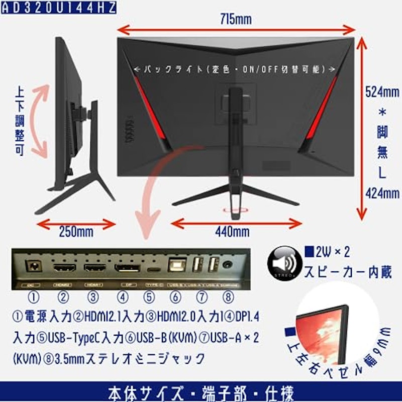 ハイスペック4Kゲーミングモニター 4
