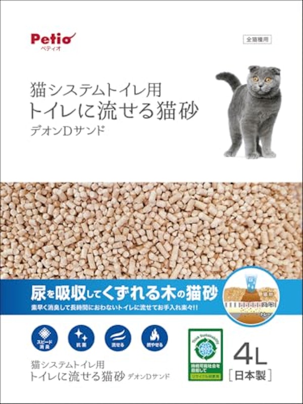 猫システムトイレ用 トイレに流せる猫砂デオンDサンド 1