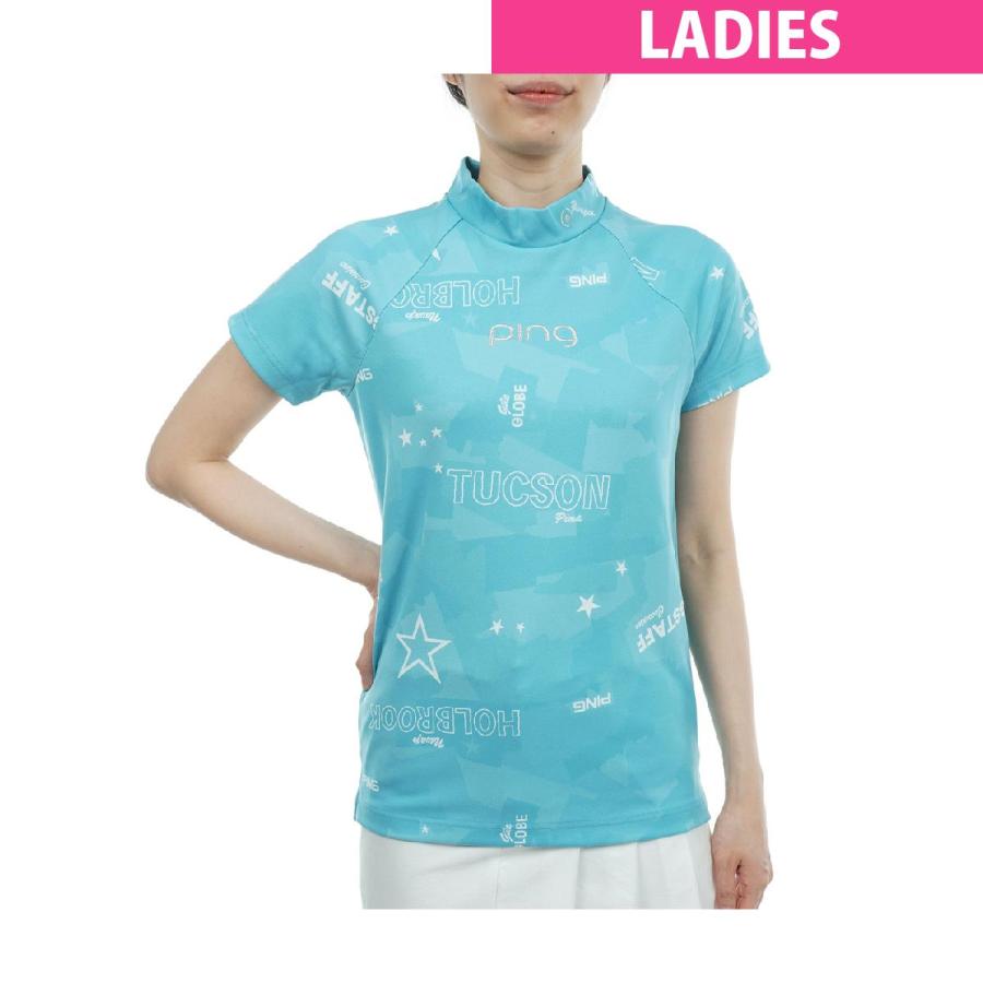 PING APPAREL カモフラ柄ジャカードハイネック半袖シャツ 1