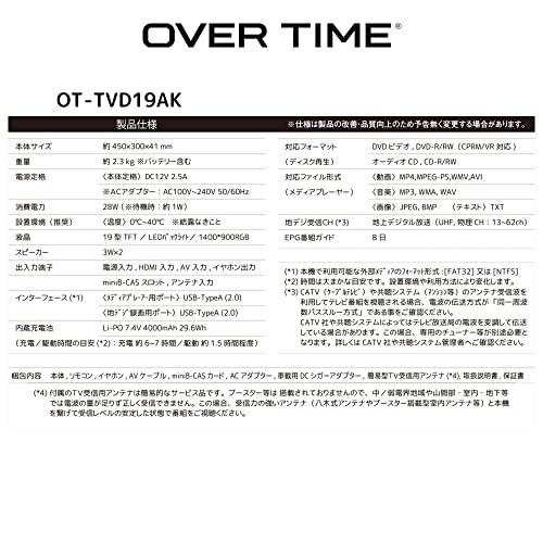 19インチ液晶 地デジチューナー内蔵 DVDプレーヤー 7