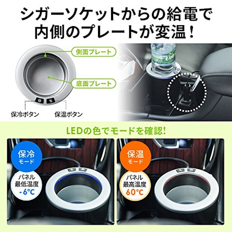 保温保冷対応 車載ドリンクホルダー 4
