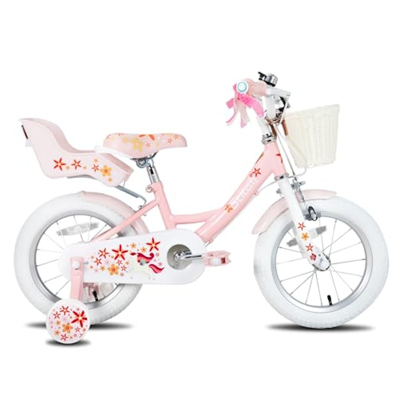 Unicorn Girls Bike with Doll Carrier 1