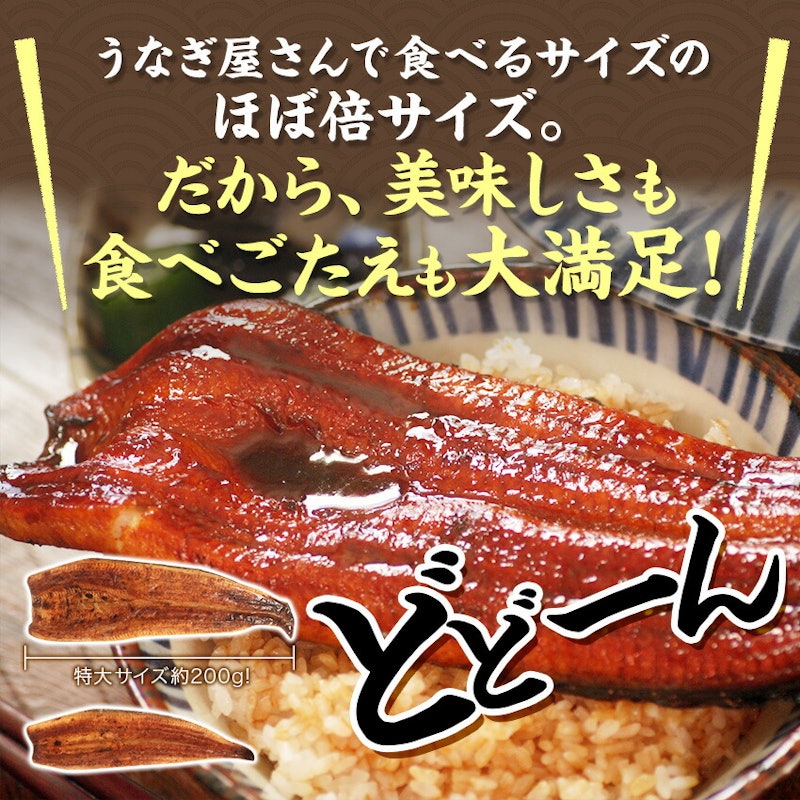 浜名湖産うなぎ蒲焼き 特大約200g×2本 2