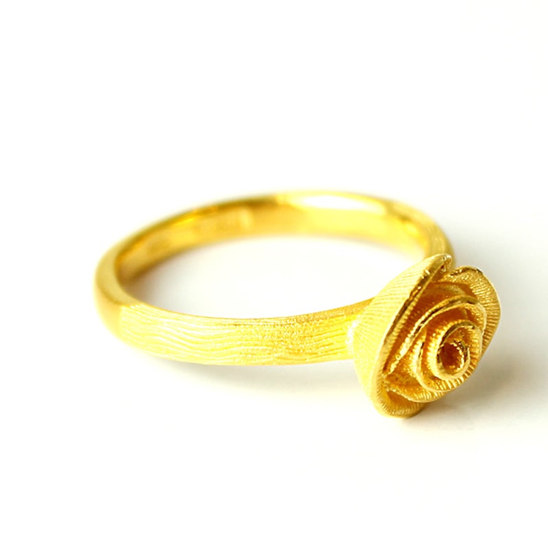 薔薇 純金リング 2