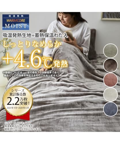 吸湿発熱フランネル2枚合わせ中わた入毛布 2