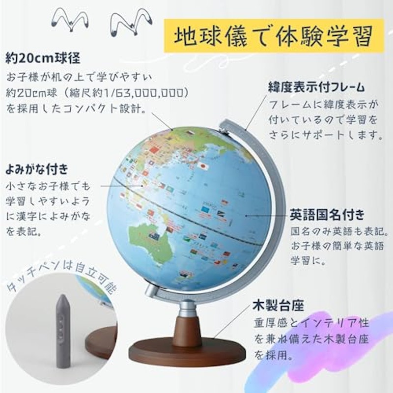しゃべる国旗付地球儀 スタンダード 5