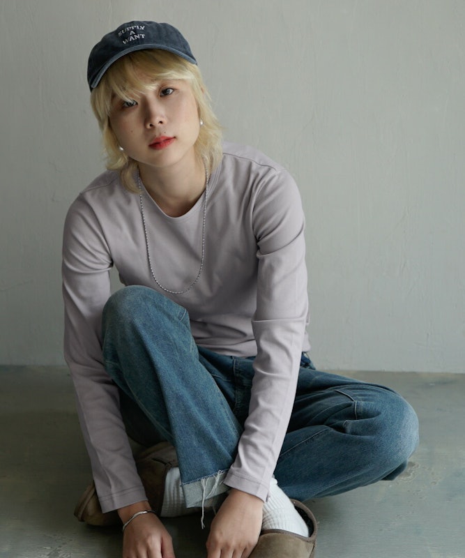 シルキースムースコットン Tシャツ長袖 4